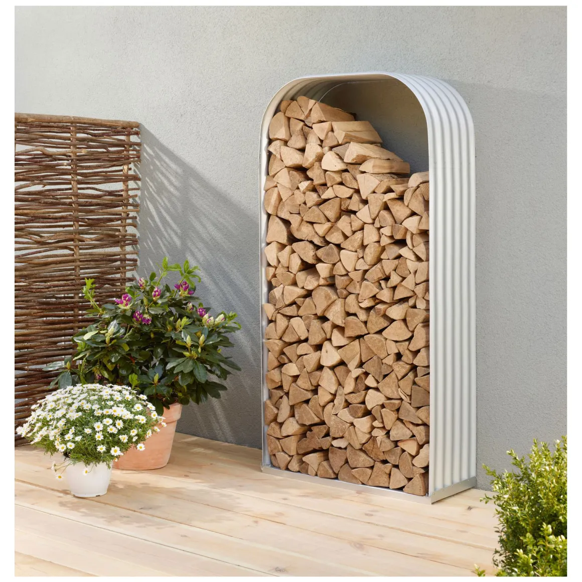 Vitavia Kaminholzregal Lignum 401 hoch silber-grau
