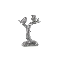 Vogel auf Ast 13 x 5,5 x 18,5 cm silber