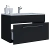Waschplatz 80 cm 2-teilig 1 Schubfach schwarz