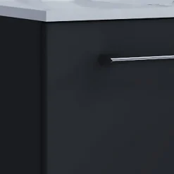 Waschplatz 80 cm 2-teilig 1 Schubfach schwarz