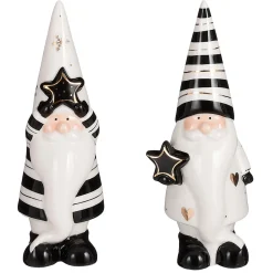 Weihnachtsmann weiß/schwarz 7,5 x 6 x 18 cm