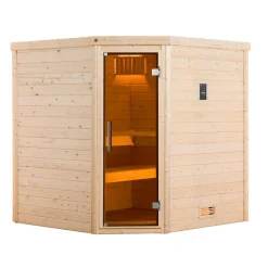Weka Design-Sauna Cubilis Größe 1 Sparset 7,5kW Bio S Glastuer und Fenster