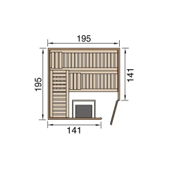 Weka Design-Sauna Cubilis Größe 1 Sparset 7,5kW OS Glastuer und Fenster