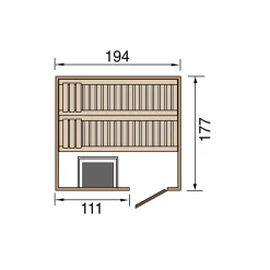 Weka Elementsauna Halmstad Größe 1 Sparset 7,5 kW OS Massivholztuer