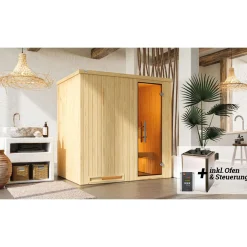 Weka Elementsauna Halmstad Größe 1 Sparset 7,5 kW OS Massivholztuer