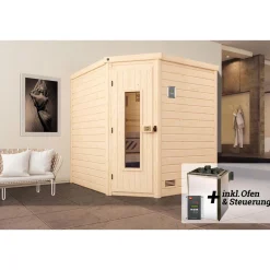 Weka Elementsauna Varberg Größe 3 Sparset 7,5 kW OS Massivholztuer