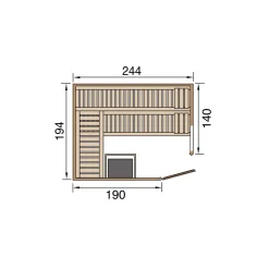 Weka Elementsauna Varberg Größe 4 Sparset 7,5 kW Bio S Massivholztuer