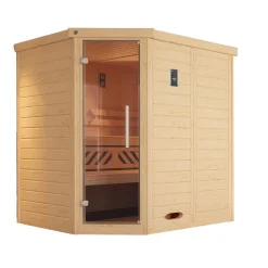 Weka Elementsauna Varberg Größe 4 Sparset 7,5 kW Bio S Glastuer und Fenster