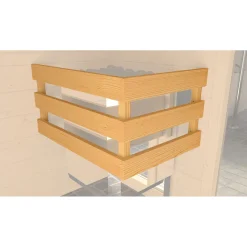 Weka Elementsauna Varberg Eck Größe 4 Sparset 7,5 kW Bio S Glastuer