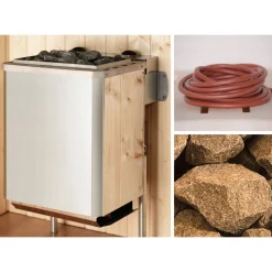 Weka Massivholz-Sauna Valida Größe 2 Sparset 7,5 kW OS Glastuer und Fenster