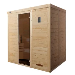 Weka Premium Massivholz-Elementsauna Kemi Eck Größe 3 Sparset 7,5 kW OS