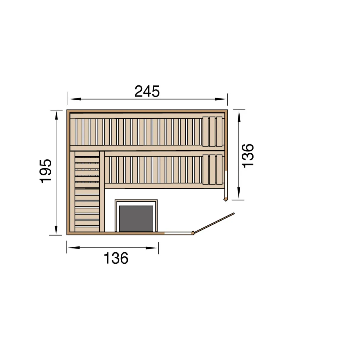 Weka Premium Massivholz-Elementsauna Kemi Eck Größe 3 Sparset 7,5 kW OS