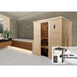 Weka Premium Massivholz-Elementsauna Kemi Größe 3 Sparset 7,5 kW OS