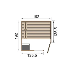 Weka Premium Massivholz-Elementsauna Kemi Größe 2 Sparset 7,5 kW OS