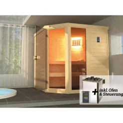 Weka Premium Massivholz-Elementsauna Kemi Größe 1 Sparset 7,5 kW OS