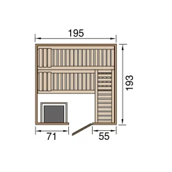 Weka Premium Massivholz-Elementsauna Kemi Größe 3 Sparset 7,5 kW Bio S