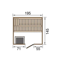 Weka Premium Massivholz-Elementsauna Kemi Eck Größe 3 Sparset 7,5 kW Bio S