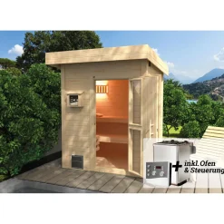 Weka Premium Massivholz-Sauna Bergen Größe 3 Sparset 7,5 OS