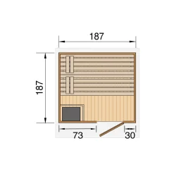 Weka Premium Massivholz-Sauna Bergen Größe 3 Sparset 7,5 OS