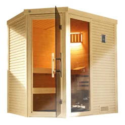Weka Premium Massivholz-Sauna TURKU Größe 2 Sparset 7,5 kW Bio S