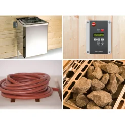 Weka Premium Massivholz-Sauna TURKU Größe 2 Sparset 7,5 kW Bio S