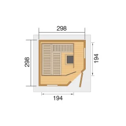 Weka Saunahaus Kurikka Sparset 7,5 kW Bio S natur
