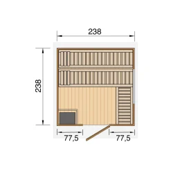 Weka Saunahaus Naantali Sparset 9,0 kW Bio S inkl analoger Steuerung natur