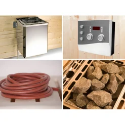 Weka Saunahaus Naantali Sparset 9,0 kW Bio S inkl analoger Steuerung natur