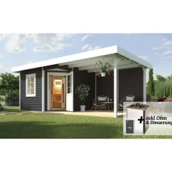 Weka Saunahaus Salo Größe 1 Sparset 7,5 kW Bio S anthrazit