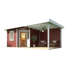 Weka Saunahaus Salo Größe 2 Sparset 7,5 kW OS rot