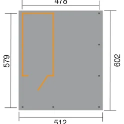 Weka Carport 607 inklusive Geräteraum 512 x 602 x 233 cm