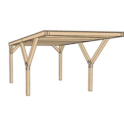 Weka Doppelcarport X mit Stahldach Pfosten 12 x 12 cm