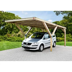 Weka Einzelcarport Y-Form mit PVC-Dach 306 x 606 cm