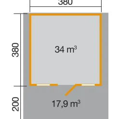 Weka Gartenhaus 110 A Größe 1/2 460 x 590 x 262 cm