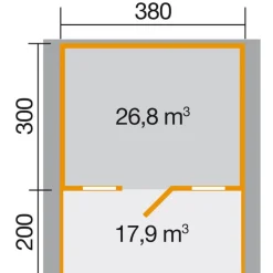 Weka Gartenhaus 110 B Größe 1/2 460 x 510 x 262 cm