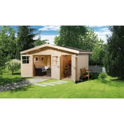 Weka Gartenhaus 261 Größe 1 400 x 235 cm naturbelassen