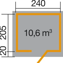 Weka Gartenhaus 260 Größe 1/2 297 x 246 x 250 cm