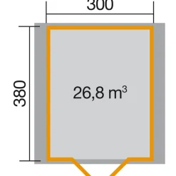 Weka Gartenhaus Premium 28 mm 380 x 410 x 262 cm
