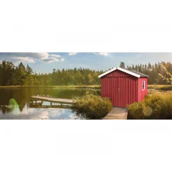 Weka Gartenhaus Schwedenhaus rot mit Fußboden 240 x 246 x 230 cm