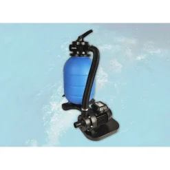 Weka Holzpool-Set 593 B inklusive Edelstahlleiter Vlies Innenfolie Sand-Filteranlage