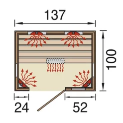 Weka Infrarotkabine 543 Graphit Größe 2