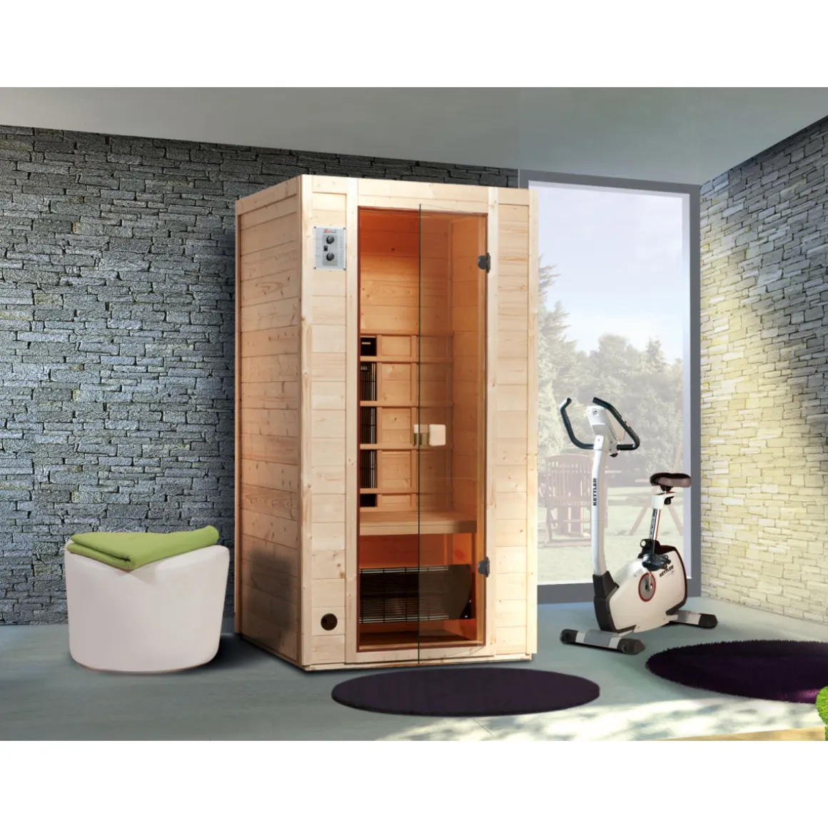 Weka Infrarotkabine 550 Größe 1 4 Keramikstrahler 1700 Watt 102 cm