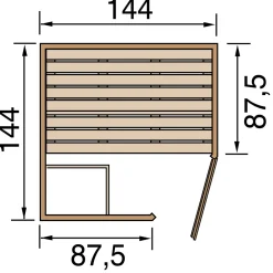 Weka Massivholz-Elementsaunaauna „Laukkala 1“, 38 mm, GT