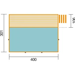 Weka Pool Rechteckig Größe 1 b 308,5 x 401,5 cm inkl Technikraum/Sonnendeck und FilteranlageFolie sand/mosaik