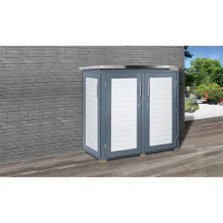 Weka Terrassenschrank Q grau 160 x 161 x 75 cm