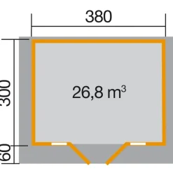 Weka Weekendhaus 137 Größe 1/2 380 x 300 x 262 cm
