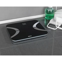 Wenko Analysewaage LED mit Bluetooth Schwarz Körperfettwaage