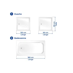 Wenko Anti-Schimmel Duschvorhang Astera Flex Textil Polyester 180 x 200 cm waschbar