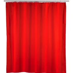 Wenko Anti-Schimmel Duschvorhang Uni Red Textil Polyester 180 x 200 cm waschbar