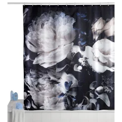 Wenko Anti-Schimmel Duschvorhang Peony Textil Polyester 180 x 200 cm waschbar